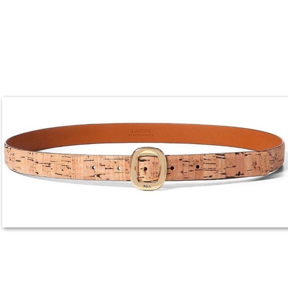 Lauren Ralph Lauren Accessories - Lauren Ralph Lauren Cork Belt Gold Buckle XL NWT!